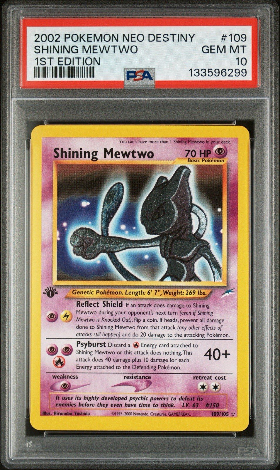 2002 Pokemon Shining Mewtwo Neo Destiny 1st Edition #109 PSA 10 Gem POP - 235 – Photo 1