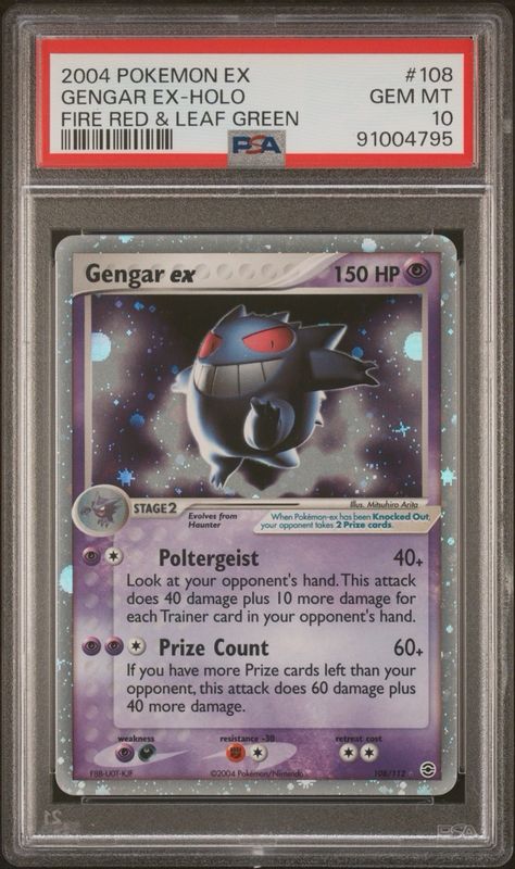 Gengar EX Holo 2004 EX Fire Red & Leaf Green PSA 10 👻🔮 POP - 105